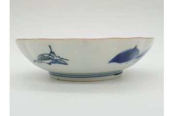 江戸後期〜幕末　伊万里　染付　山水図　約14cm　4.4寸　細やかな意匠が施された上品な雰囲気を高めるなます皿5枚セット(深皿、和皿、和食器、四寸四分)(R-073012)