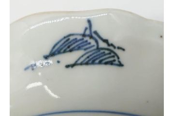 江戸後期〜幕末　伊万里　染付　山水図　約14cm　4.4寸　細やかな意匠が施された上品な雰囲気を高めるなます皿5枚セット(深皿、和皿、和食器、四寸四分)(R-073012)