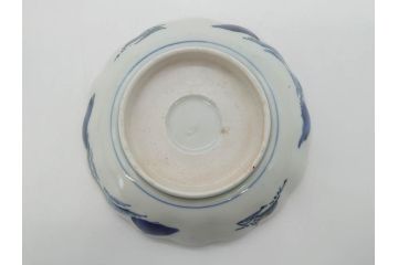 江戸後期〜幕末　伊万里　染付　山水図　約14cm　4.4寸　細やかな意匠が施された上品な雰囲気を高めるなます皿5枚セット(深皿、和皿、和食器、四寸四分)(R-073012)