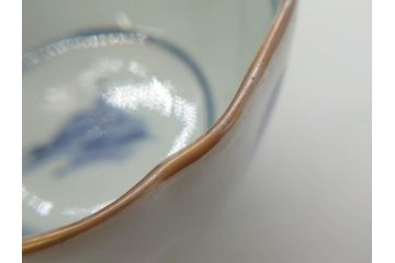 江戸後期〜幕末　伊万里　染付　山水図　藍色の濃淡が美しいそば猪口5客セット(蕎麦猪口、湯呑み、湯のみ、和食器)(R-073013)