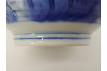 江戸後期〜幕末　伊万里　染付　山水図　藍色の濃淡が美しいそば猪口5客セット(蕎麦猪口、湯呑み、湯のみ、和食器)(R-073014)