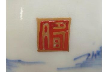 江戸後期〜幕末　伊万里　染付　山水図　藍色の濃淡が美しいそば猪口5客セット(蕎麦猪口、湯呑み、湯のみ、和食器)(R-073015)
