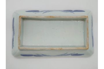 江戸後期〜幕末　伊万里　染付　約21cm　6.7寸　大胆に描かれた山水図に魅了される長皿3枚セット(角皿、和皿、和食器、六寸七分)(R-073016)