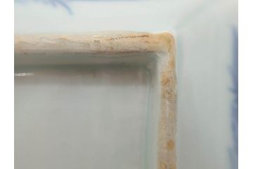 江戸後期〜幕末　伊万里　染付　約21cm　6.7寸　大胆に描かれた山水図に魅了される長皿3枚セット(角皿、和皿、和食器、六寸七分)(R-073016)