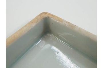 江戸後期〜幕末　伊万里　染付　約21cm　6.7寸　大胆に描かれた山水図に魅了される長皿3枚セット(角皿、和皿、和食器、六寸七分)(R-073016)