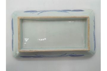 江戸後期〜幕末　伊万里　染付　約21cm　6.7寸　大胆に描かれた山水図に魅了される長皿3枚セット(角皿、和皿、和食器、六寸七分)(R-073016)