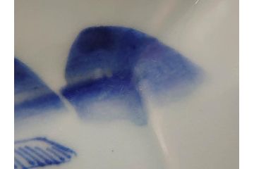 江戸後期〜幕末　伊万里　染付　約21cm　6.7寸　大胆に描かれた山水図に魅了される長皿3枚セット(角皿、和皿、和食器、六寸七分)(R-073016)