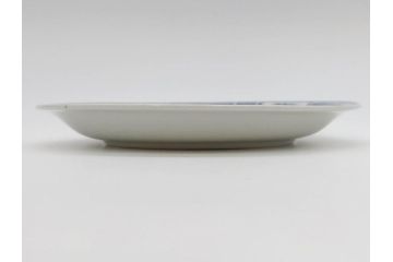 江戸期　古伊万里　染付　芙蓉手　鳥の図　約22cm　7寸　はっきりとした藍色のデザインが目を惹く中皿(鷹?、和皿、和食器、七寸)(R-073017)