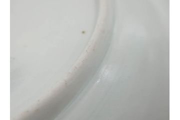 江戸期　古伊万里　染付　芙蓉手　鳥の図　約22cm　7寸　はっきりとした藍色のデザインが目を惹く中皿(鷹?、和皿、和食器、七寸)(R-073017)