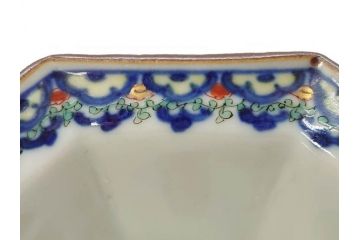 江戸期　古伊万里　柿右衛門手　竹梅図の色絵が可愛らしい向付3客セット(小鉢、八角、和食器)(R-073018)