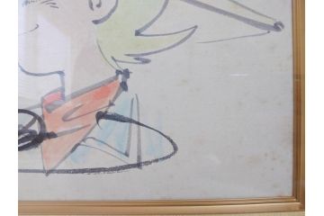 矢口高雄　釣りキチ三平　イラスト&直筆サイン色紙(水彩、カラーイラスト、漫画)(R-073019)