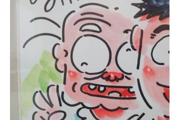 倉田よしみ　味いちもんめ　1999年5月5日(平成11年5月)　日付入り　イラスト&直筆サイン色紙(水彩、カラーイラスト、漫画)(R-073021)