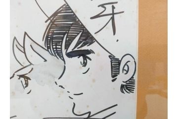 高橋よしひろ　銀牙　1997年10月5日(平成9年10月)　日付入り　イラスト&直筆サイン色紙(水彩、漫画)(R-073022)