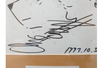 高橋よしひろ　銀牙　1997年10月5日(平成9年10月)　日付入り　イラスト&直筆サイン色紙(水彩、漫画)(R-073022)