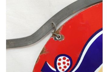 昭和レトロ　当時物　ペコちゃん　不二家のミルキー　両面　可愛らしいホーロー看板(琺瑯、広告、円形、丸形、丸型、カンバン)(R-073023)