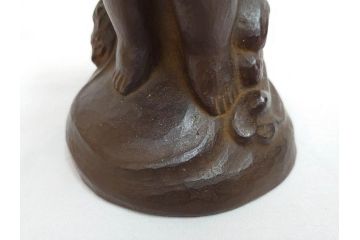 仏師　彫刻家　大内青圃　龍女献珠像　なめらかなフォルムと柔らかい表情が印象的なブロンズ像(置物、オブジェ、共箱付き)(R-073024)