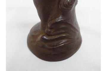 仏師　彫刻家　大内青圃　龍女献珠像　なめらかなフォルムと柔らかい表情が印象的なブロンズ像(置物、オブジェ、共箱付き)(R-073024)
