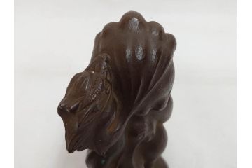 仏師　彫刻家　大内青圃　龍女献珠像　なめらかなフォルムと柔らかい表情が印象的なブロンズ像(置物、オブジェ、共箱付き)(R-073024)