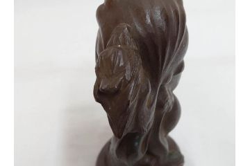 仏師　彫刻家　大内青圃　龍女献珠像　なめらかなフォルムと柔らかい表情が印象的なブロンズ像(置物、オブジェ、共箱付き)(R-073024)