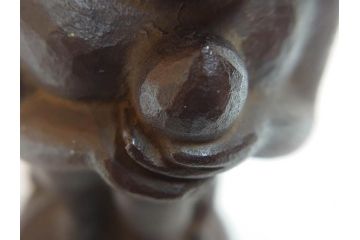 仏師　彫刻家　大内青圃　龍女献珠像　なめらかなフォルムと柔らかい表情が印象的なブロンズ像(置物、オブジェ、共箱付き)(R-073024)