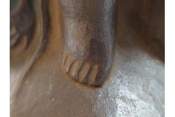 仏師　彫刻家　大内青圃　龍女献珠像　なめらかなフォルムと柔らかい表情が印象的なブロンズ像(置物、オブジェ、共箱付き)(R-073024)