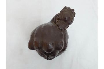 仏師　彫刻家　大内青圃　龍女献珠像　なめらかなフォルムと柔らかい表情が印象的なブロンズ像(置物、オブジェ、共箱付き)(R-073024)
