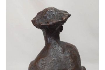 無銘　裸婦像　高さ約35cm　重量約10.52kg　意匠を凝らしたつくりにこだわりが感じられるブロンズ像(置物、オブジェ、女性像、箱なし)(R-073029)