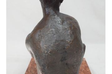 無銘　裸婦像　高さ約35cm　重量約10.52kg　意匠を凝らしたつくりにこだわりが感じられるブロンズ像(置物、オブジェ、女性像、箱なし)(R-073029)
