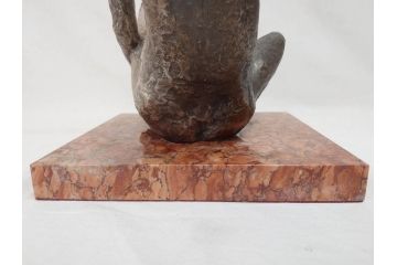 無銘　裸婦像　高さ約35cm　重量約10.52kg　意匠を凝らしたつくりにこだわりが感じられるブロンズ像(置物、オブジェ、女性像、箱なし)(R-073029)