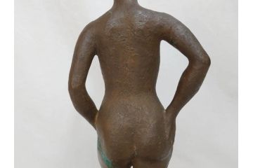 千野茂　裸婦像　高さ約48.5cm　重量約9.08kg　なめらかな曲線が美しいブロンズ像(置物、オブジェ、女性像、箱なし)(R-073030)