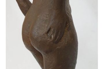 千野茂　裸婦像　高さ約48.5cm　重量約9.08kg　なめらかな曲線が美しいブロンズ像(置物、オブジェ、女性像、箱なし)(R-073030)