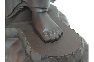 仏師　彫刻家　松久宗琳　弥勒菩薩半跏思惟像　高さ約60.5cm　重量約15.66kg　細部まで丁寧につくり込まれた重厚感のあるブロンズ像(仏像、置物、オブジェ)(R-073031)