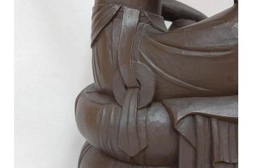 仏師　彫刻家　松久宗琳　弥勒菩薩半跏思惟像　高さ約60.5cm　重量約15.66kg　細部まで丁寧につくり込まれた重厚感のあるブロンズ像(仏像、置物、オブジェ)(R-073031)