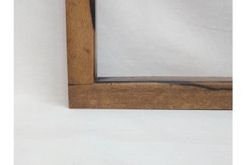 黒柿材　和の趣を感じさせる渋い佇まいの炉縁(茶道具、木箱付き)(R-073033)