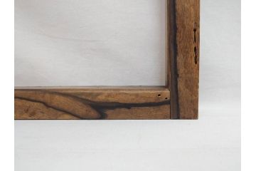 黒柿材　和の趣を感じさせる渋い佇まいの炉縁(茶道具、木箱付き)(R-073033)
