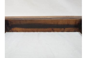黒柿材　和の趣を感じさせる渋い佇まいの炉縁(茶道具、木箱付き)(R-073033)