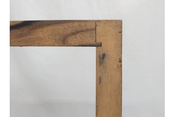 黒柿材　和の趣を感じさせる渋い佇まいの炉縁(茶道具、木箱付き)(R-073033)