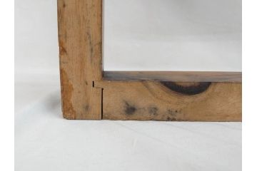 黒柿材　和の趣を感じさせる渋い佇まいの炉縁(茶道具、木箱付き)(R-073033)