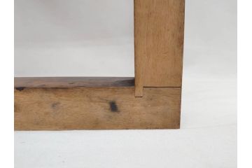 黒柿材　和の趣を感じさせる渋い佇まいの炉縁(茶道具、木箱付き)(R-073033)