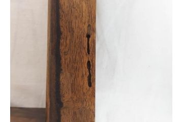 黒柿材　和の趣を感じさせる渋い佇まいの炉縁(茶道具、木箱付き)(R-073033)