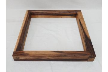 黒柿材　力強く美しい杢目が魅力的な炉縁(茶道具、木箱付き)(R-073034)