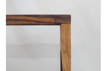 黒柿材　力強く美しい杢目が魅力的な炉縁(茶道具、木箱付き)(R-073034)