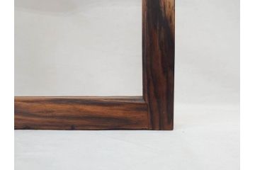 黒柿材　力強く美しい杢目が魅力的な炉縁(茶道具、木箱付き)(R-073034)