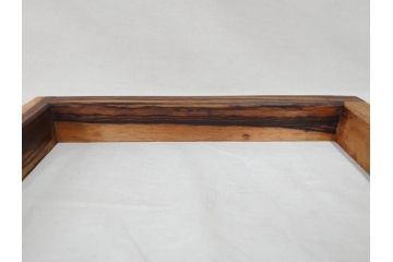 黒柿材　力強く美しい杢目が魅力的な炉縁(茶道具、木箱付き)(R-073034)