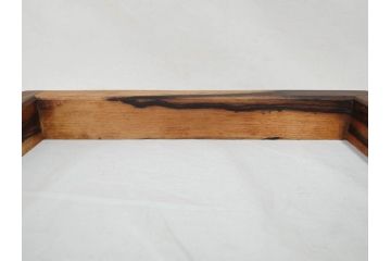 黒柿材　力強く美しい杢目が魅力的な炉縁(茶道具、木箱付き)(R-073034)