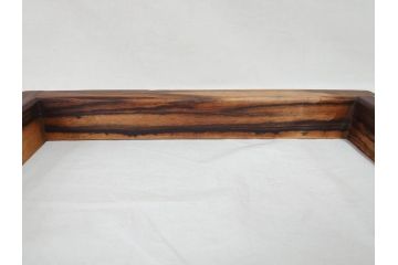 黒柿材　力強く美しい杢目が魅力的な炉縁(茶道具、木箱付き)(R-073034)
