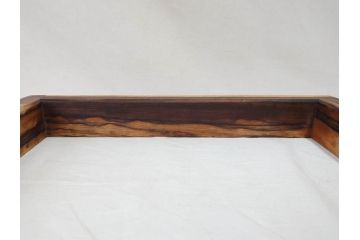 黒柿材　力強く美しい杢目が魅力的な炉縁(茶道具、木箱付き)(R-073034)