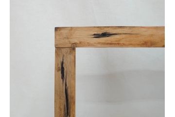 黒柿材　力強く美しい杢目が魅力的な炉縁(茶道具、木箱付き)(R-073034)