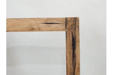 黒柿材　力強く美しい杢目が魅力的な炉縁(茶道具、木箱付き)(R-073034)