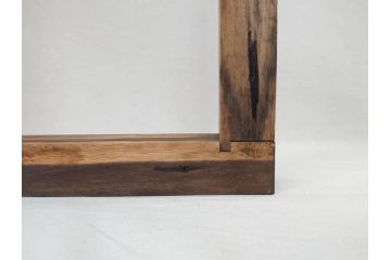 黒柿材　力強く美しい杢目が魅力的な炉縁(茶道具、木箱付き)(R-073034)